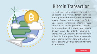 Bitcoin işlem kavramsal afiş