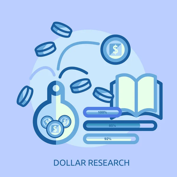 Dollar onderzoek conceptontwerp — Stockvector