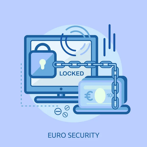 Euro Design Conceitual de Segurança — Vetor de Stock