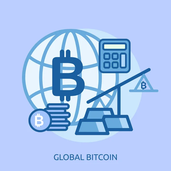 Diseño Conceptual global Bitcoin — Vector de stock
