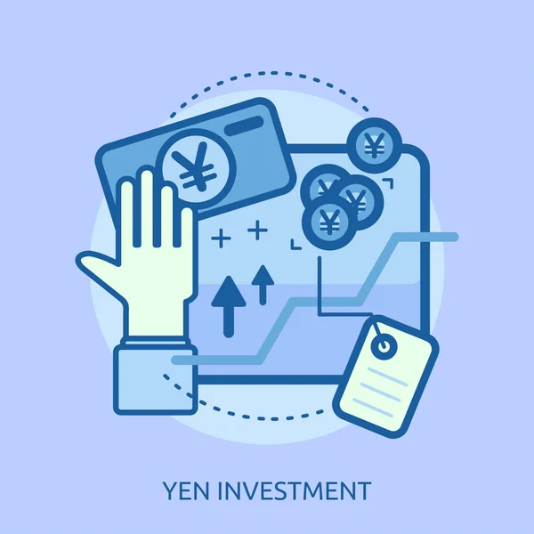 Yen investeringen conceptontwerp — Stockvector