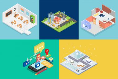 İzometrik tasarım kümesi