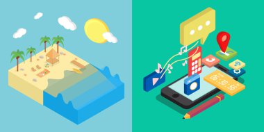 İzometrik tasarım kümesi