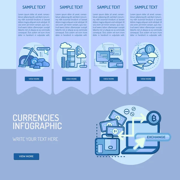 Conception de monnaies infographiques — Image vectorielle