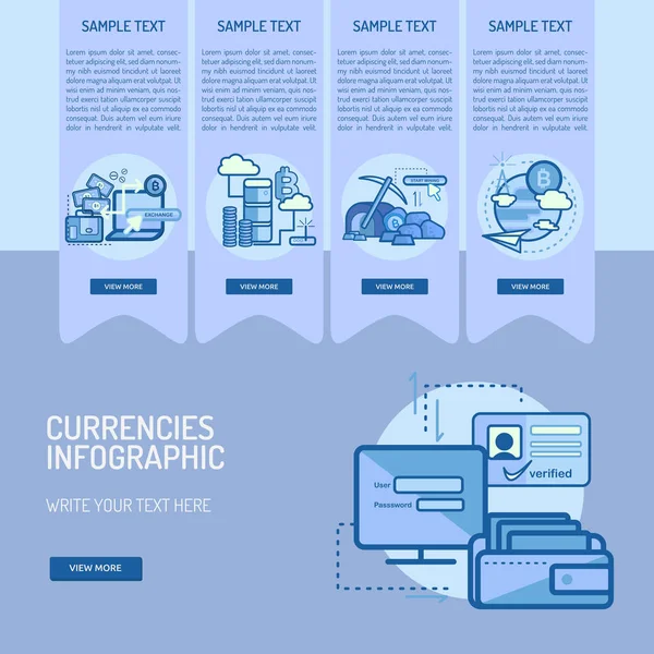 Conception de monnaies infographiques — Image vectorielle