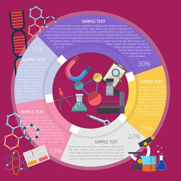 Diseño Infográfico de Investigación — Vector de stock