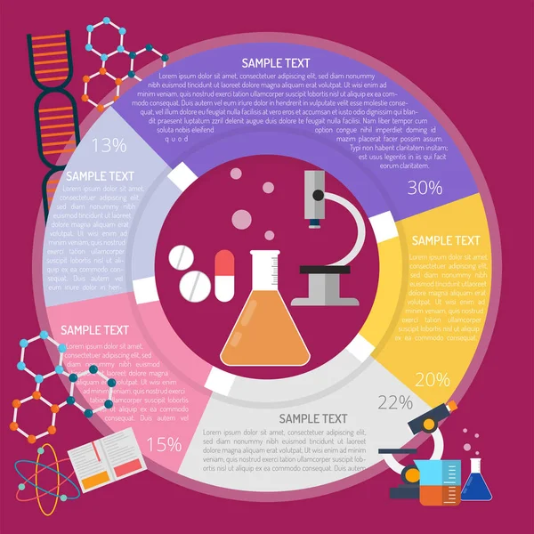 Infografía de investigación médica — Vector de stock