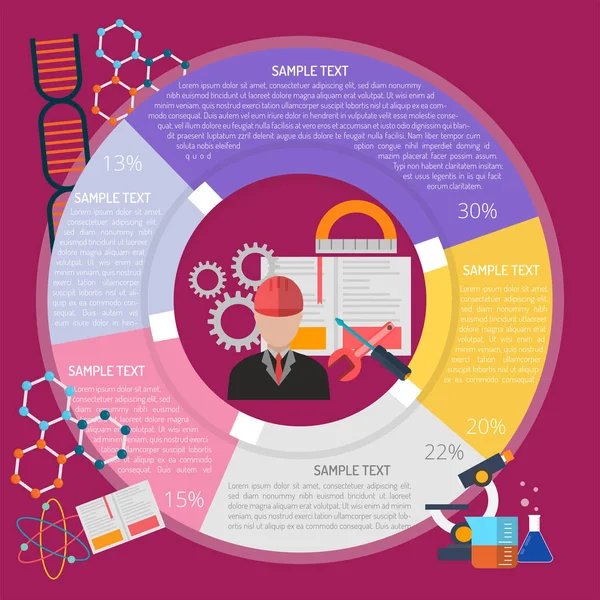 Investigación para Infografía de Ingeniería — Vector de stock