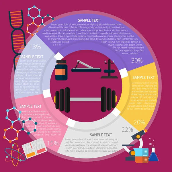 Diseño Infográfico Fitnes — Vector de stock