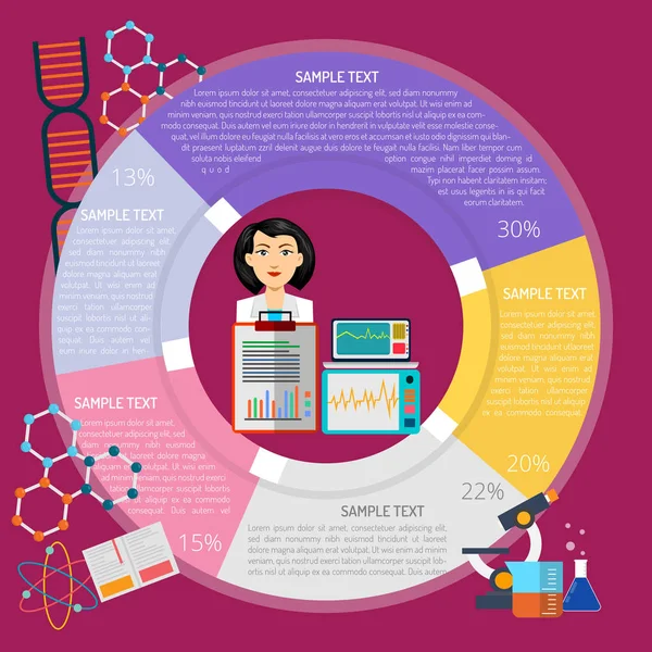 Infografía de monitoreo saludable — Vector de stock