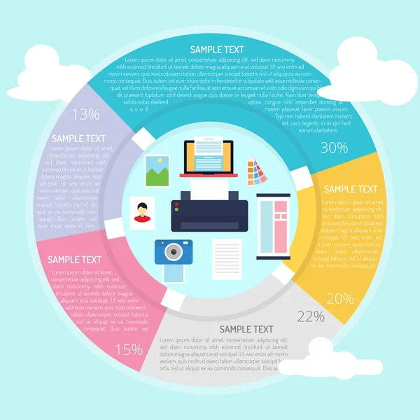 Printing Design Infographic — Stock Vector