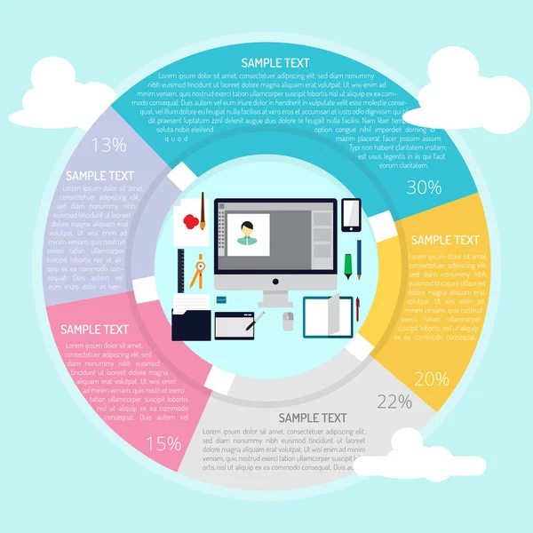 Illustration Infographic Design — Stock Vector