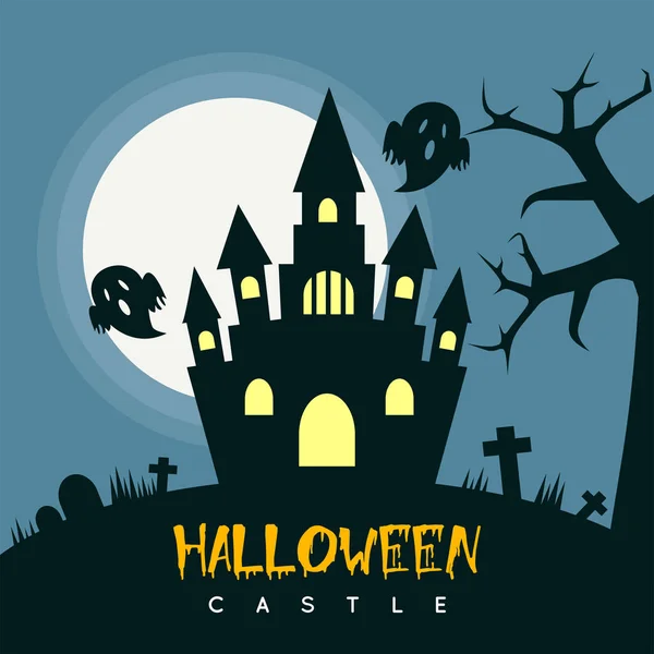 Halloween slott Design — Stock vektor