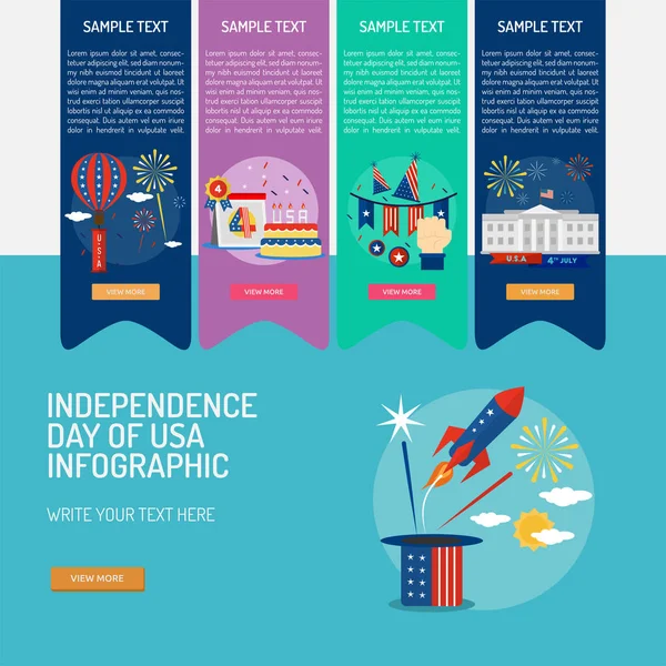 Infografía Día de la Independencia de Estados Unidos — Archivo Imágenes Vectoriales