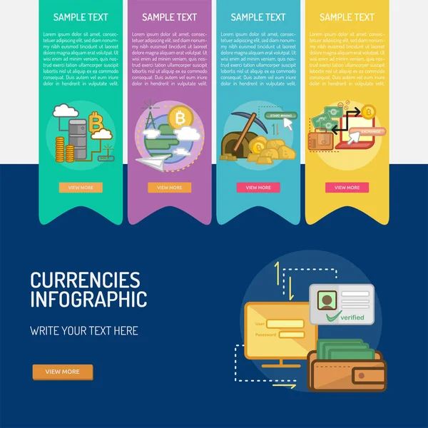 Infographic Currencies Design — Stock Vector