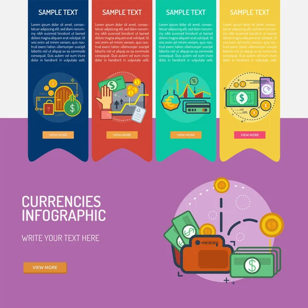 Diseño de Monedas Infográficas — Archivo Imágenes Vectoriales