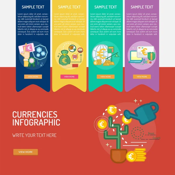 Інфографіки валют дизайн — стоковий вектор