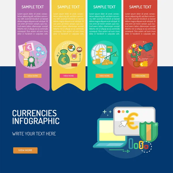 Infographic Currencies Design — Stock Vector