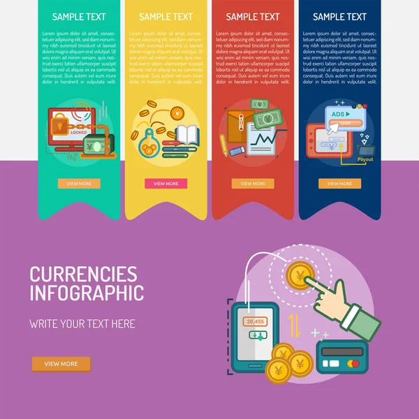 Infographic Currencies Design — Stock Vector