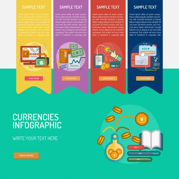 Infographic Currencies Design — Stock Vector