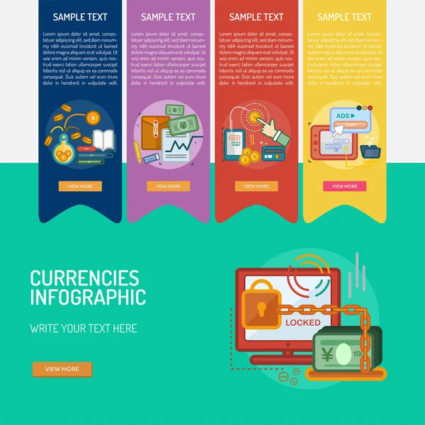 Infographic Currencies Design — Stock Vector