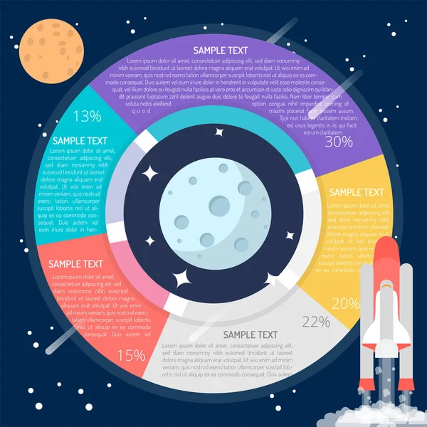 Moon diagramu infografika — Stockový vektor