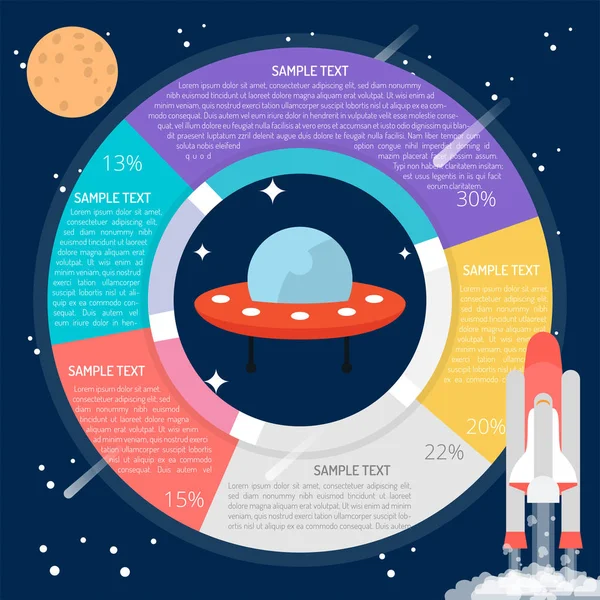 UFO diagramu infografika — Stockový vektor