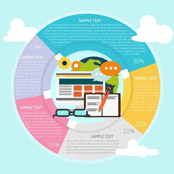 Infografik der Blogging-Dienste — Stockvektor