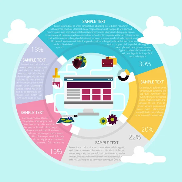 SEO Content Management Infographic — Stock Vector