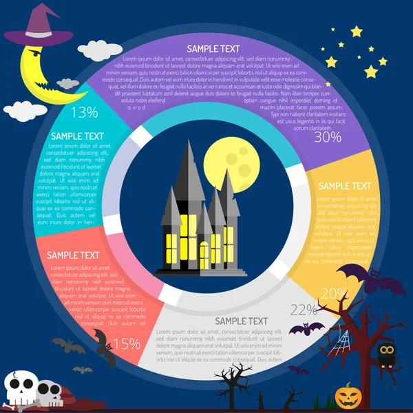Ghost House διάγραμμα Infographic — Διανυσματικό Αρχείο