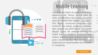 Mobil öğrenme kavramsal afiş
