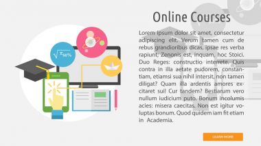 Online Kurslar kavramsal afiş