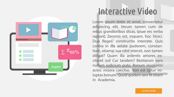 Interaktiv Video konceptuella Banner — Stock vektor