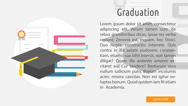 Bannière conceptuelle de graduation — Image vectorielle