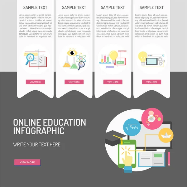 E-learning e educação online —  Vetores de Stock