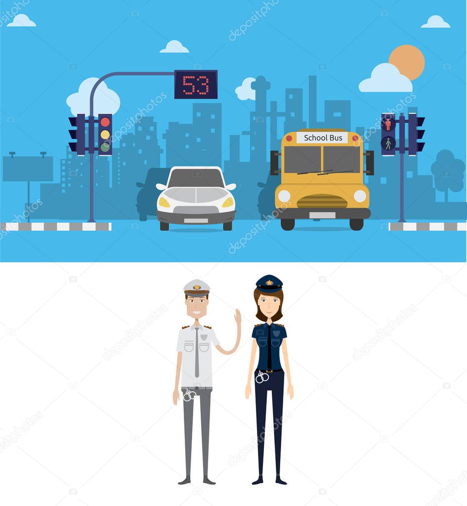 Traffic Light Background and Character Concept