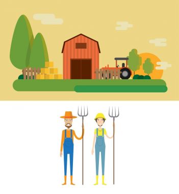 Çiftlik arka plan ve karakter kavramı