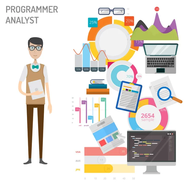Concepto de Analista Programador — Archivo Imágenes Vectoriales