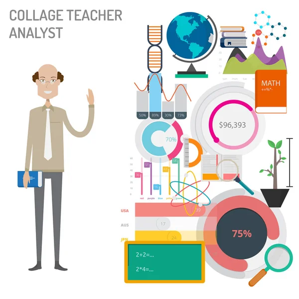 Κολέγιο δάσκαλος αναλυτής με διάγραμμα — Διανυσματικό Αρχείο