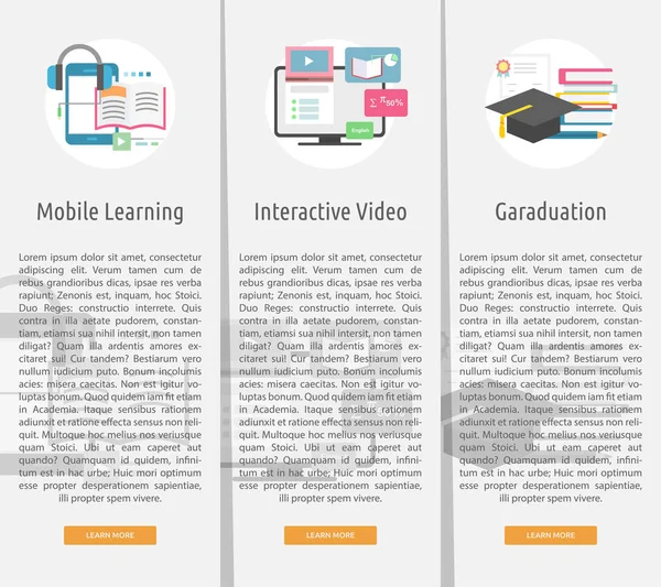 Концепція банера електронного навчання та онлайн освіти — стоковий вектор