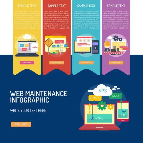 Web Maintenance Infographic — Stock Vector