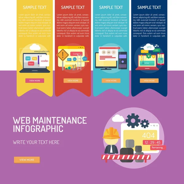 Infografía de mantenimiento web — Archivo Imágenes Vectoriales