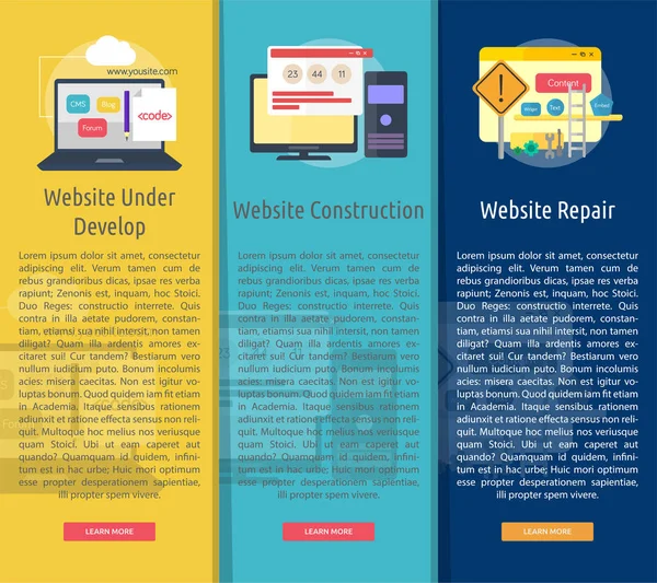 Web onderhoud verticale Banner Concept — Stockvector