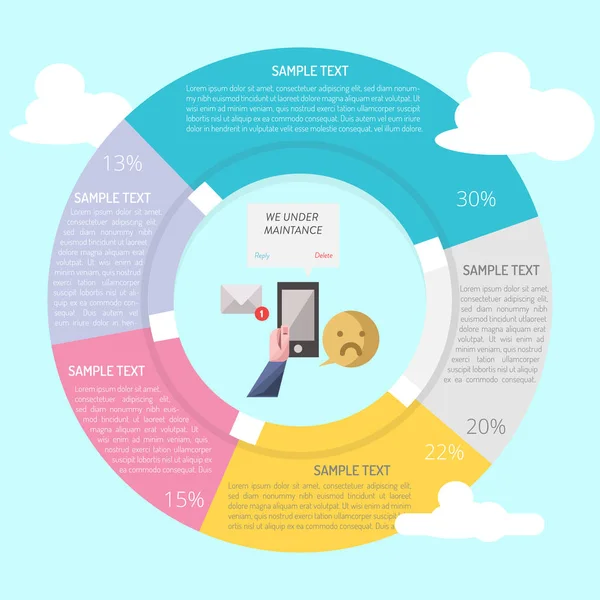 Notification Text Infographic Diagram — Stock Vector