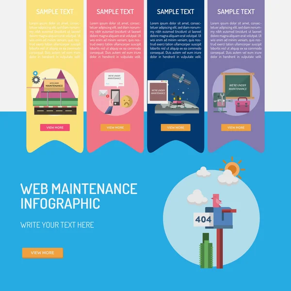 Web Maintenance Infographic Concept — Stock Vector