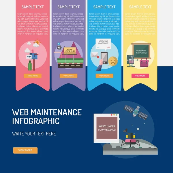 Web Maintenance Infographic Concept — Stock Vector