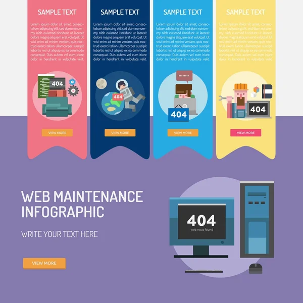 Web Maintenance Infographic Concept — Stock Vector