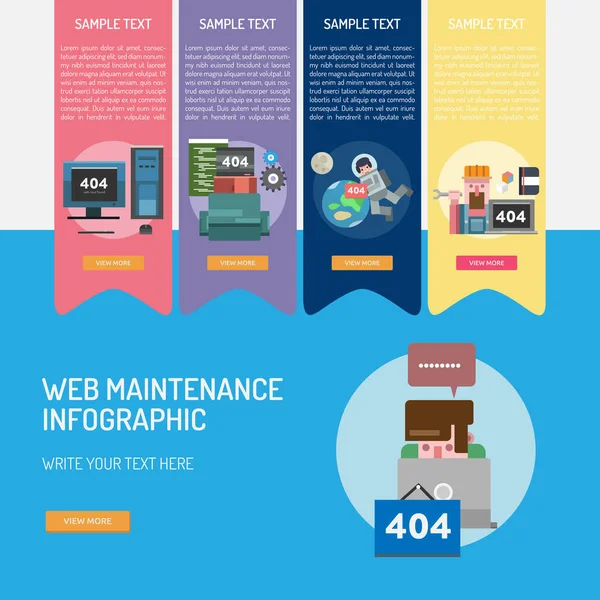 Web Maintenance Infographic Concept — Stock Vector