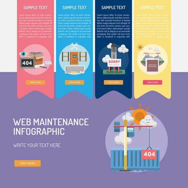 Web Maintenance Infographic Concept — Stock Vector