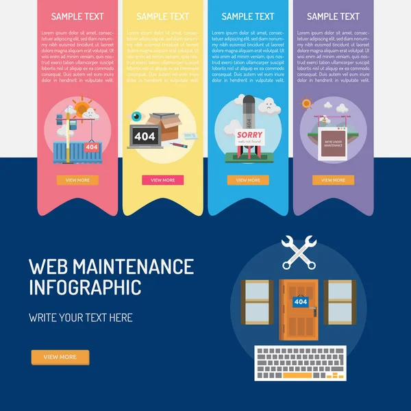 Web Maintenance Infographic Concept — Stock Vector